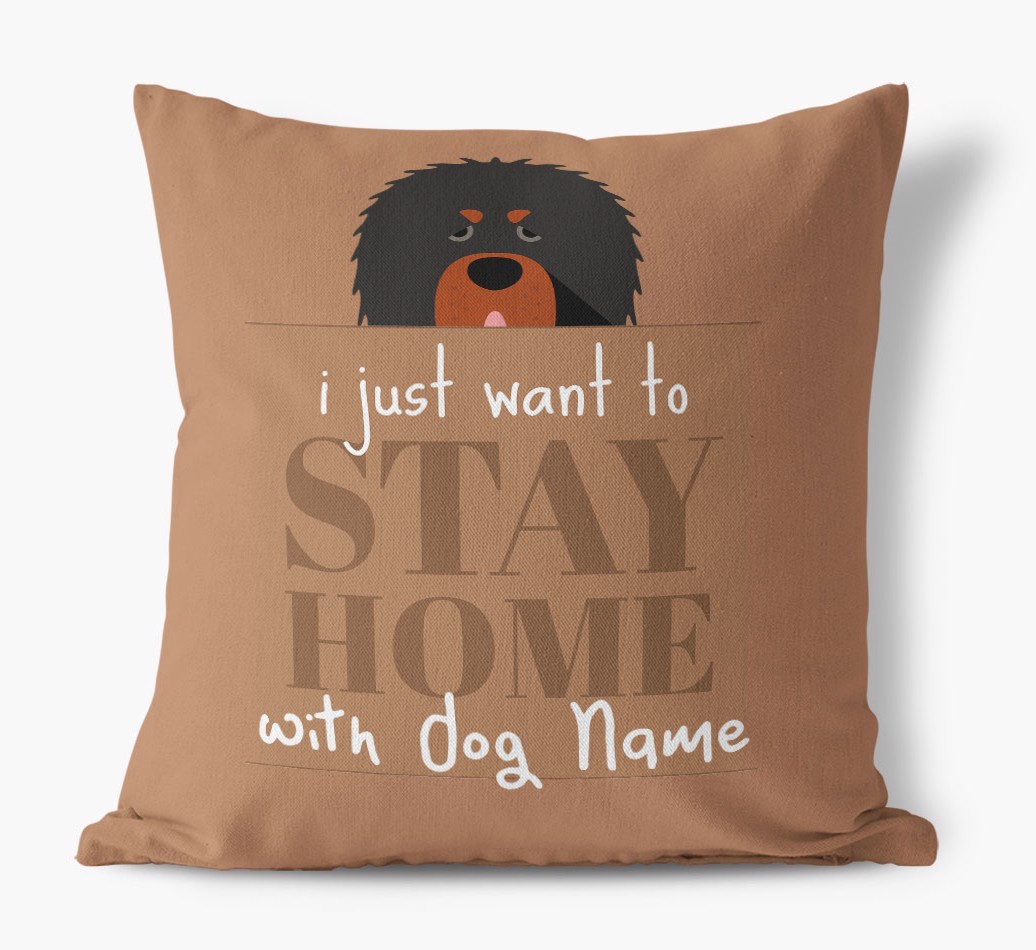Stay Home: Personalised {breedFullName} Canvas Cushion