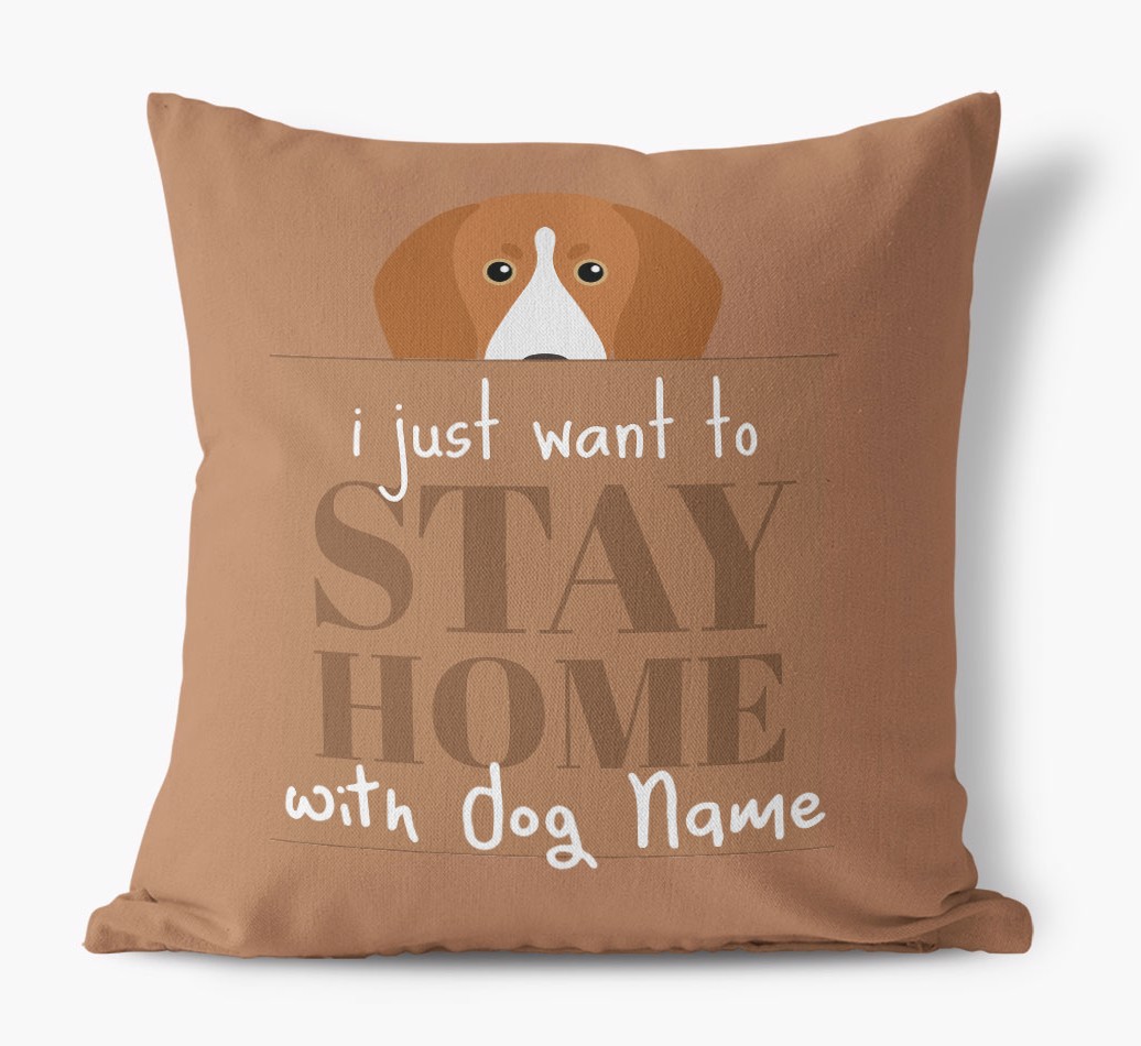 Stay Home: Personalised {breedFullName} Canvas Cushion