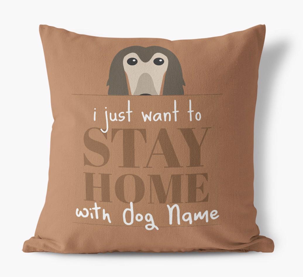 Stay Home: Personalized {breedFullName} Canvas Pillow
