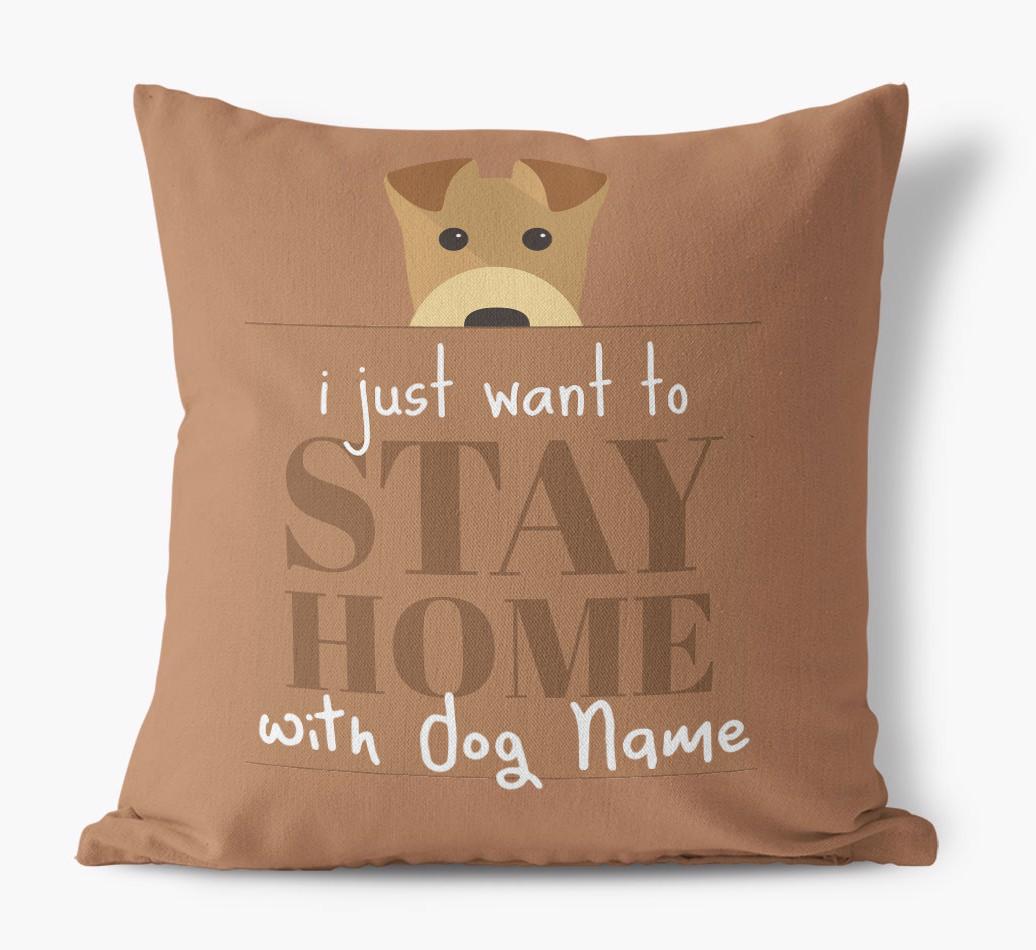 Stay Home: Personalized {breedFullName} Canvas Pillow