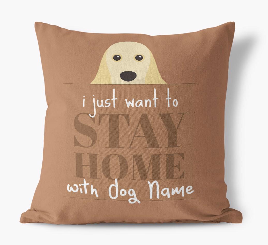 Stay Home: Personalized {breedFullName} Canvas Pillow