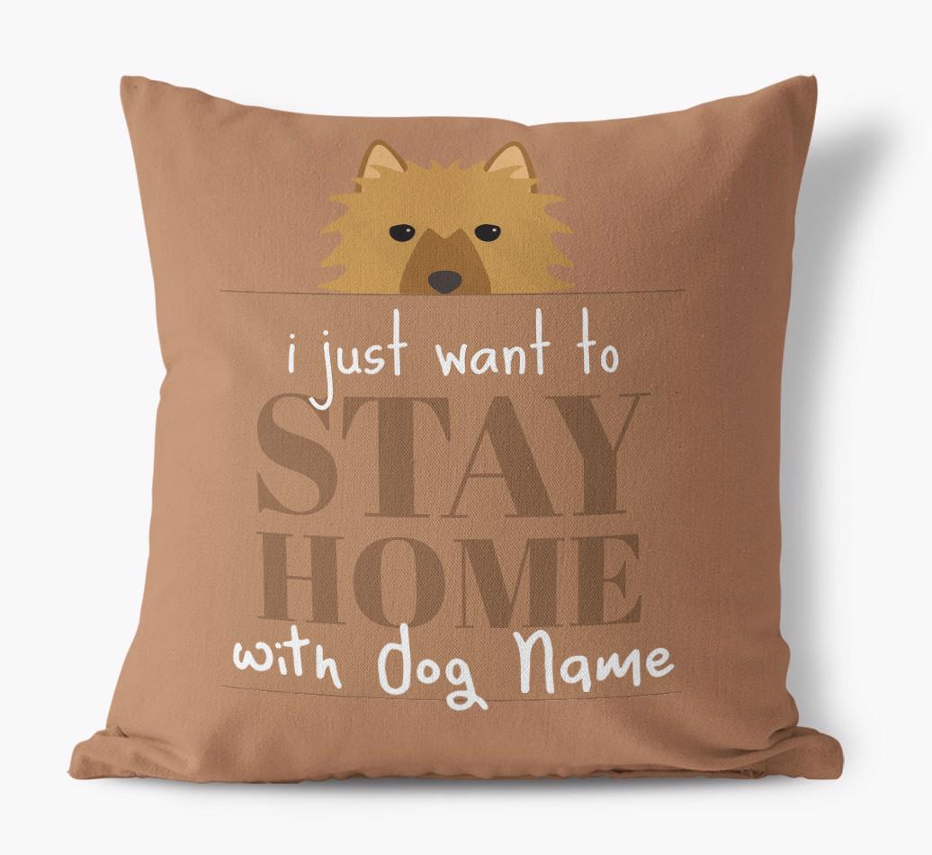 Stay Home: Personalized {breedFullName} Canvas Pillow