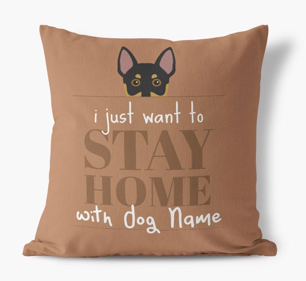 Stay Home: Personalized {breedFullName} Canvas Pillow