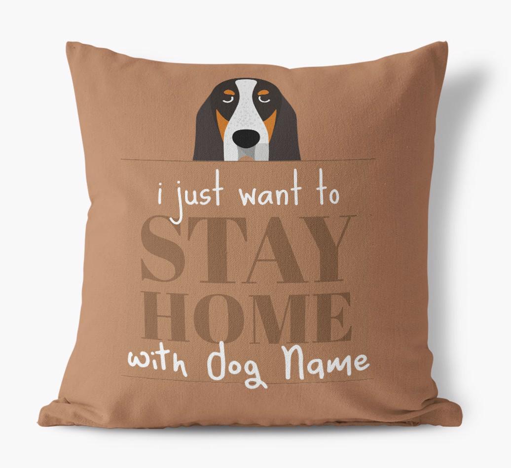Stay Home: Personalized {breedFullName} Canvas Pillow