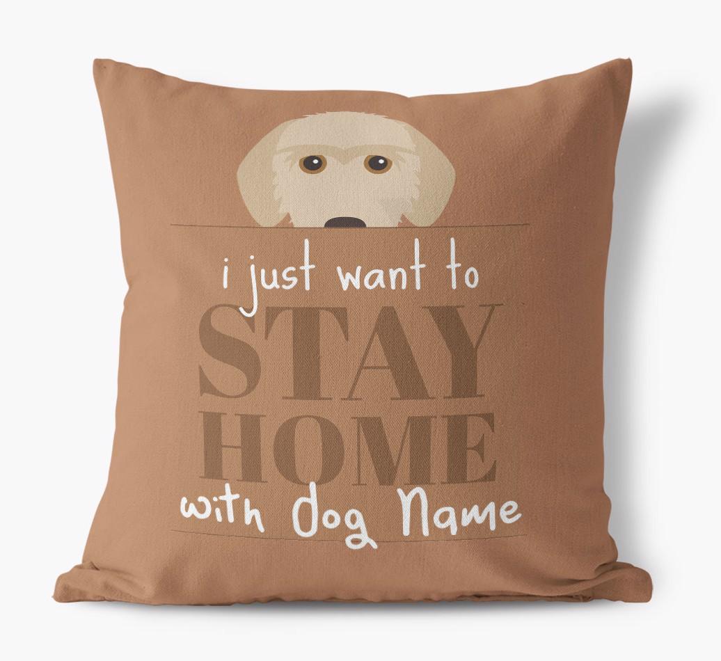 Stay Home: Personalized {breedFullName} Canvas Pillow
