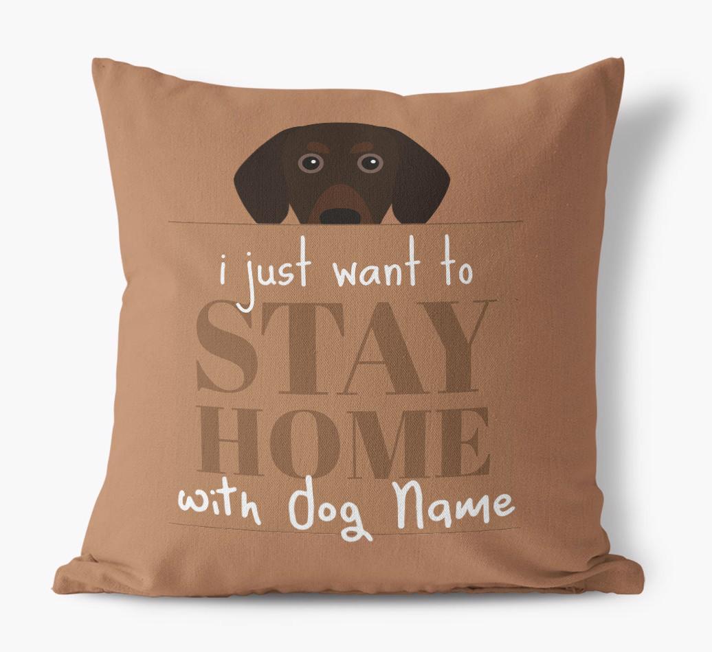 Stay Home: Personalized {breedFullName} Canvas Pillow