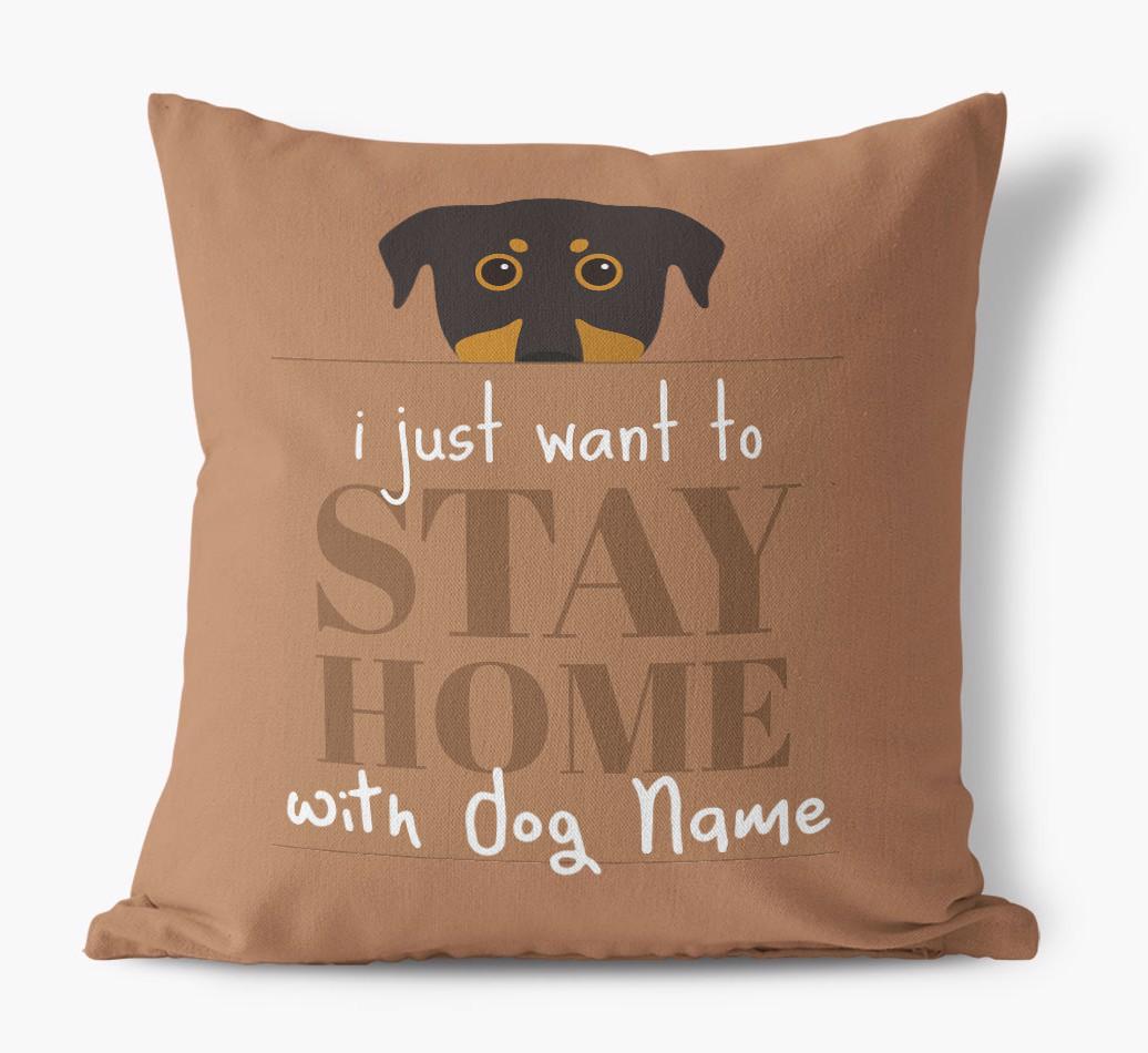 Stay Home: Personalized {breedFullName} Canvas Pillow