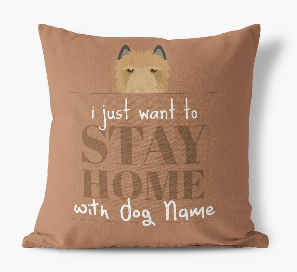 Stay Home: Personalized {breedFullName} Canvas Pillow