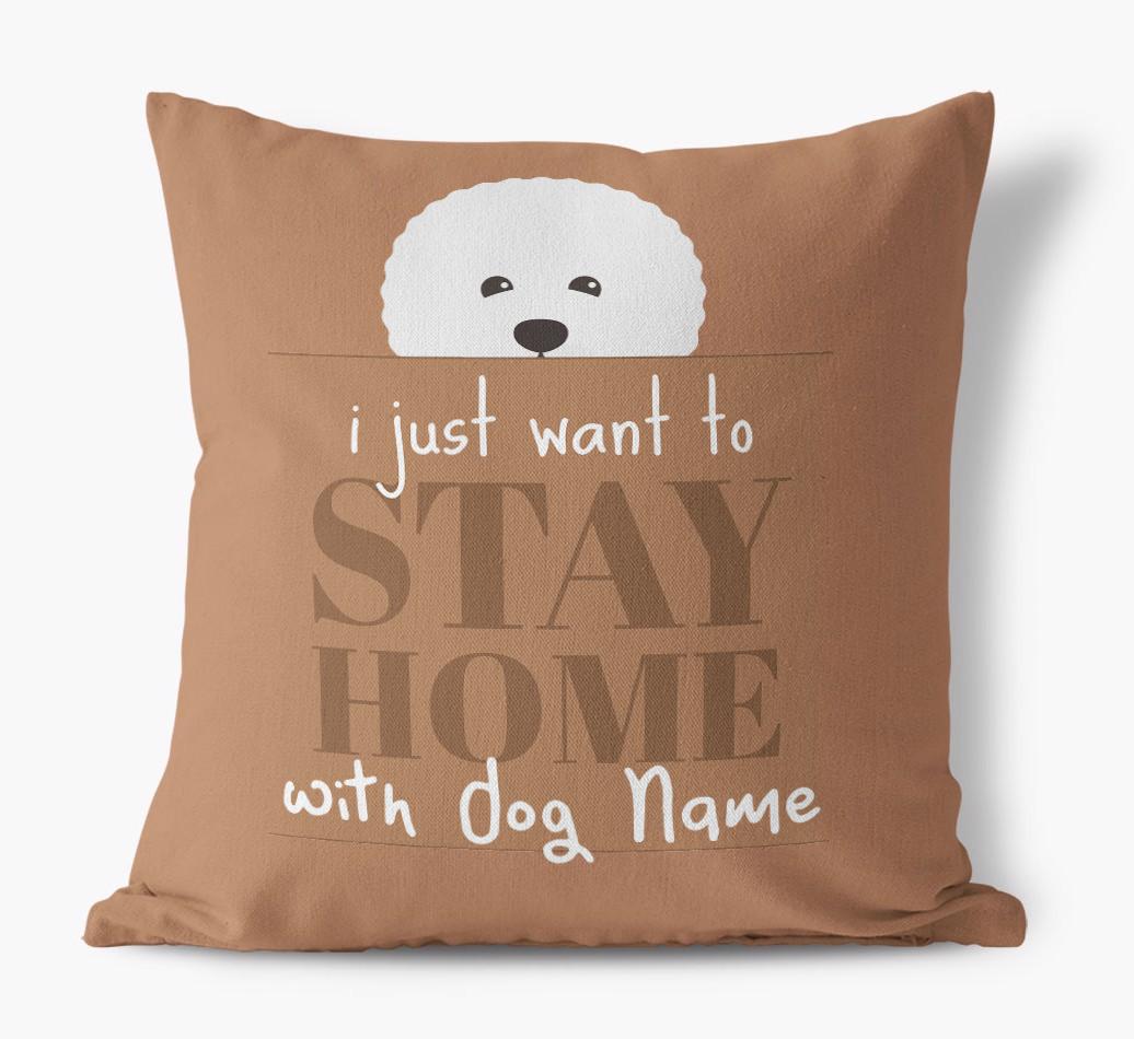 Stay Home: Personalized {breedFullName} Canvas Pillow