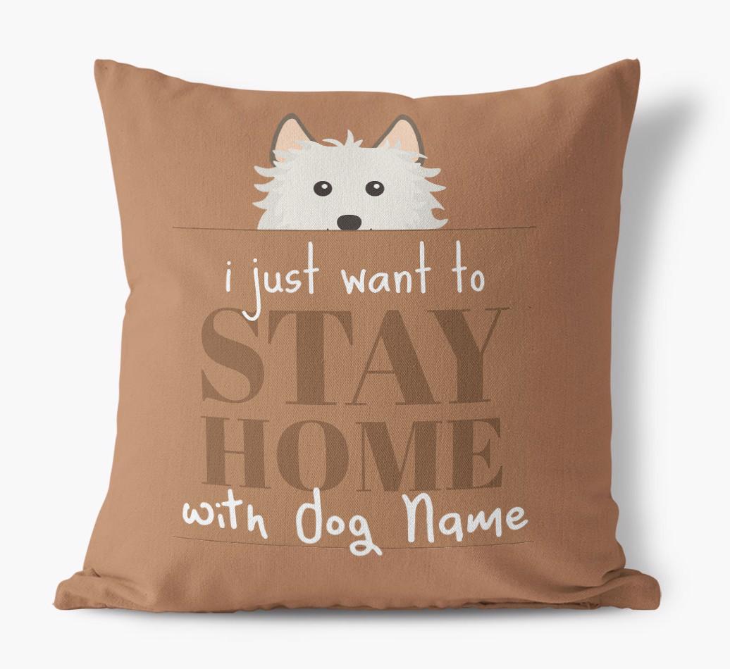 Stay Home: Personalized {breedFullName} Canvas Pillow