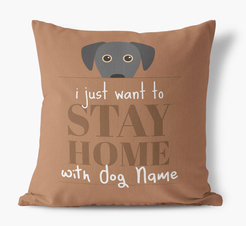 Stay Home: Personalized {breedFullName} Canvas Pillow