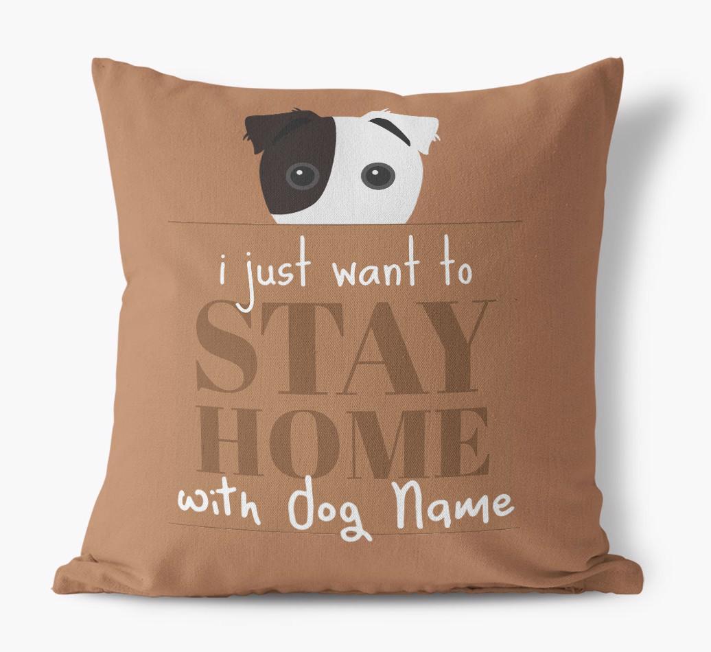 Stay Home: Personalized {breedFullName} Canvas Pillow