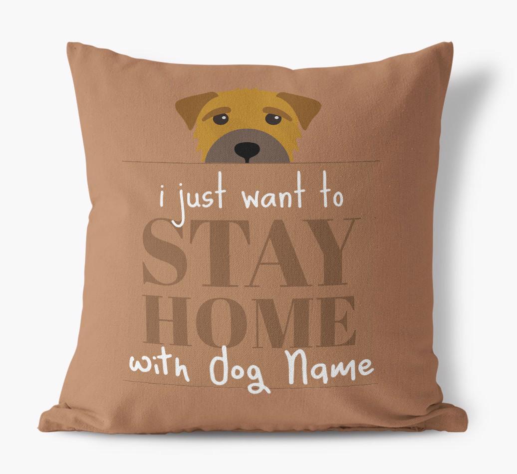 Stay Home: Personalized {breedFullName} Canvas Pillow
