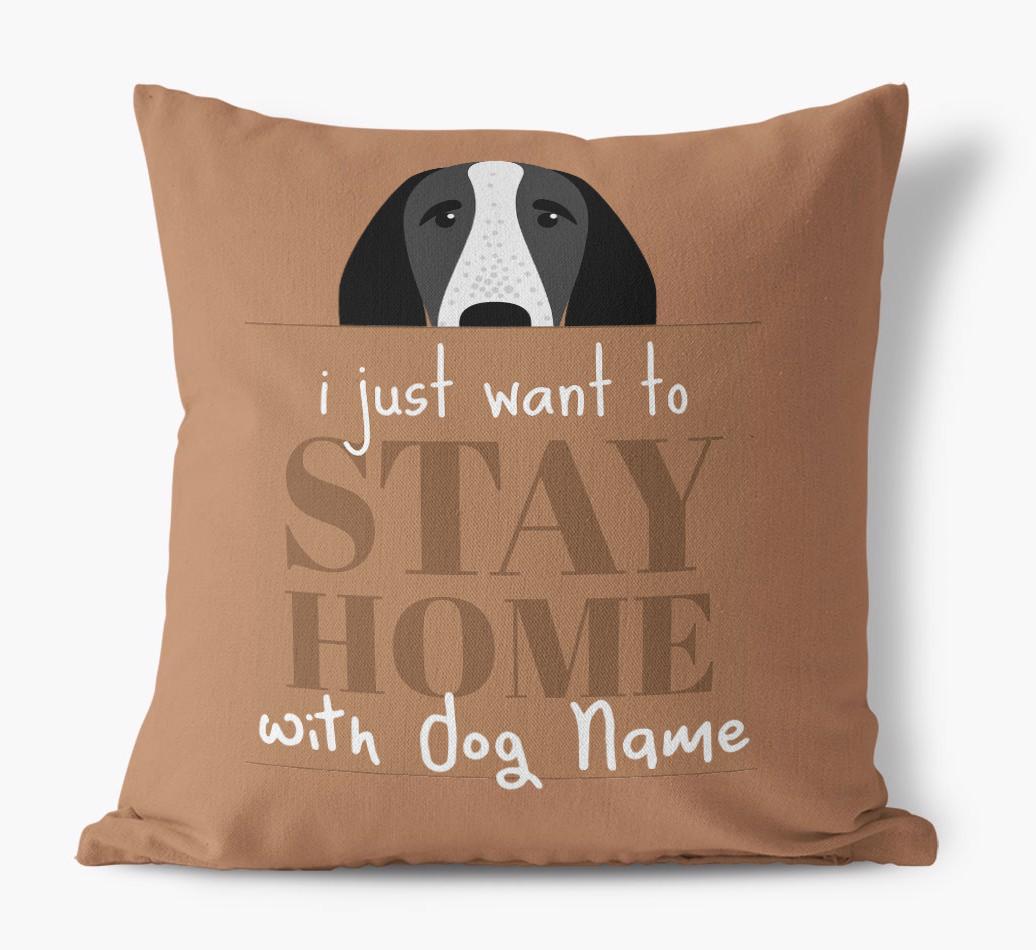 Stay Home: Personalized {breedFullName} Canvas Pillow