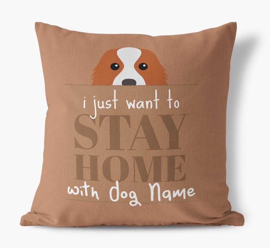 Stay Home: Personalized {breedFullName} Canvas Pillow