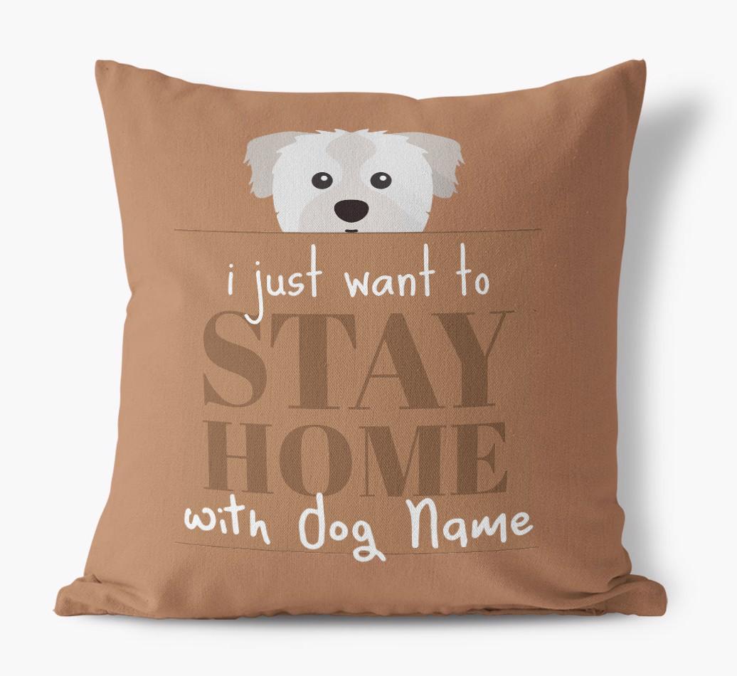 Stay Home: Personalized {breedFullName} Canvas Pillow