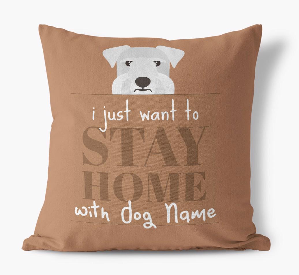 Stay Home: Personalized {breedFullName} Canvas Pillow