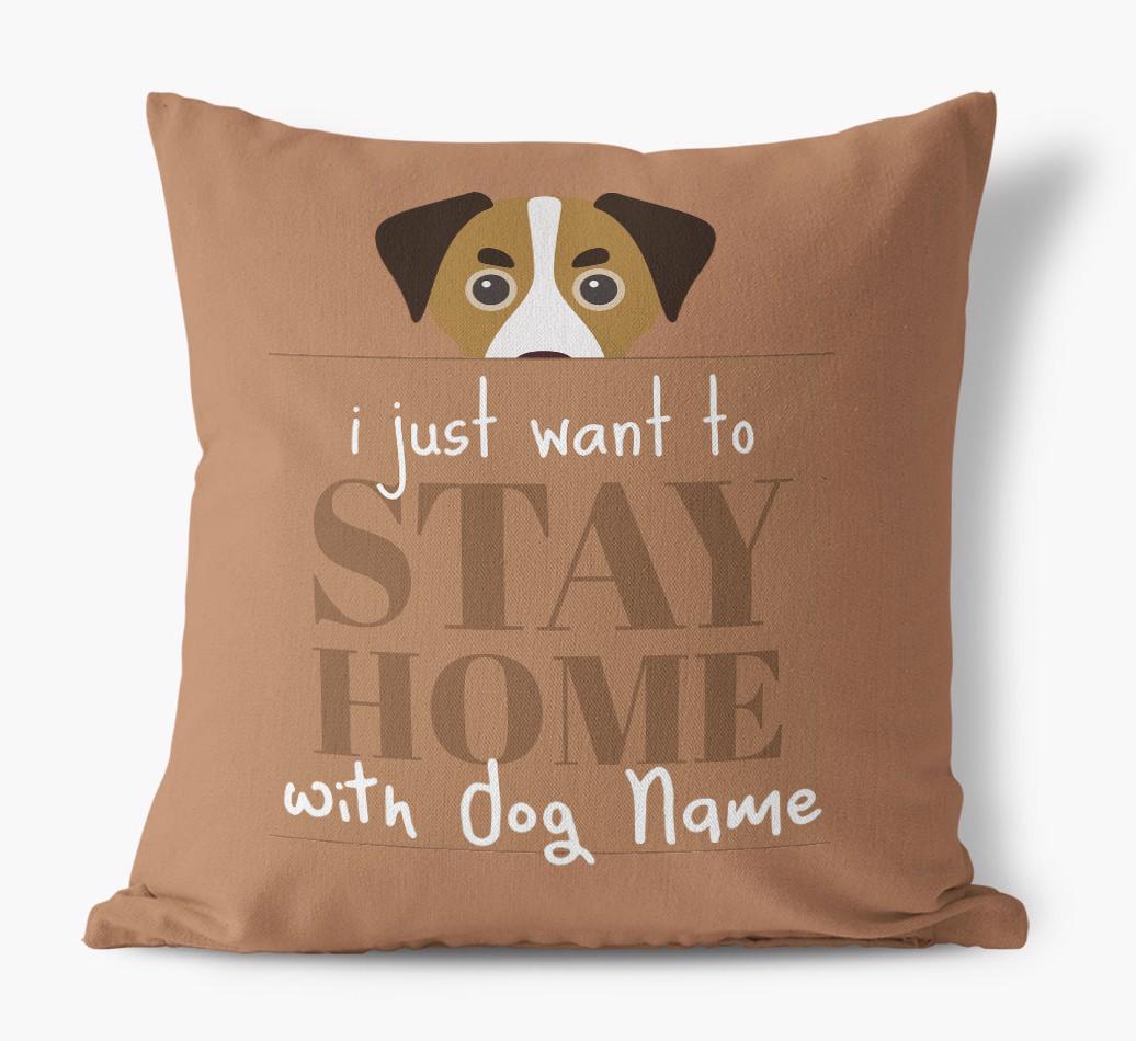 Stay Home: Personalized {breedFullName} Canvas Pillow
