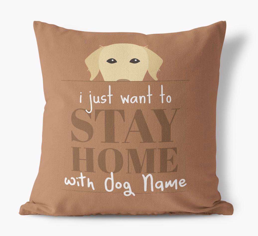 Stay Home: Personalized {breedFullName} Canvas Pillow