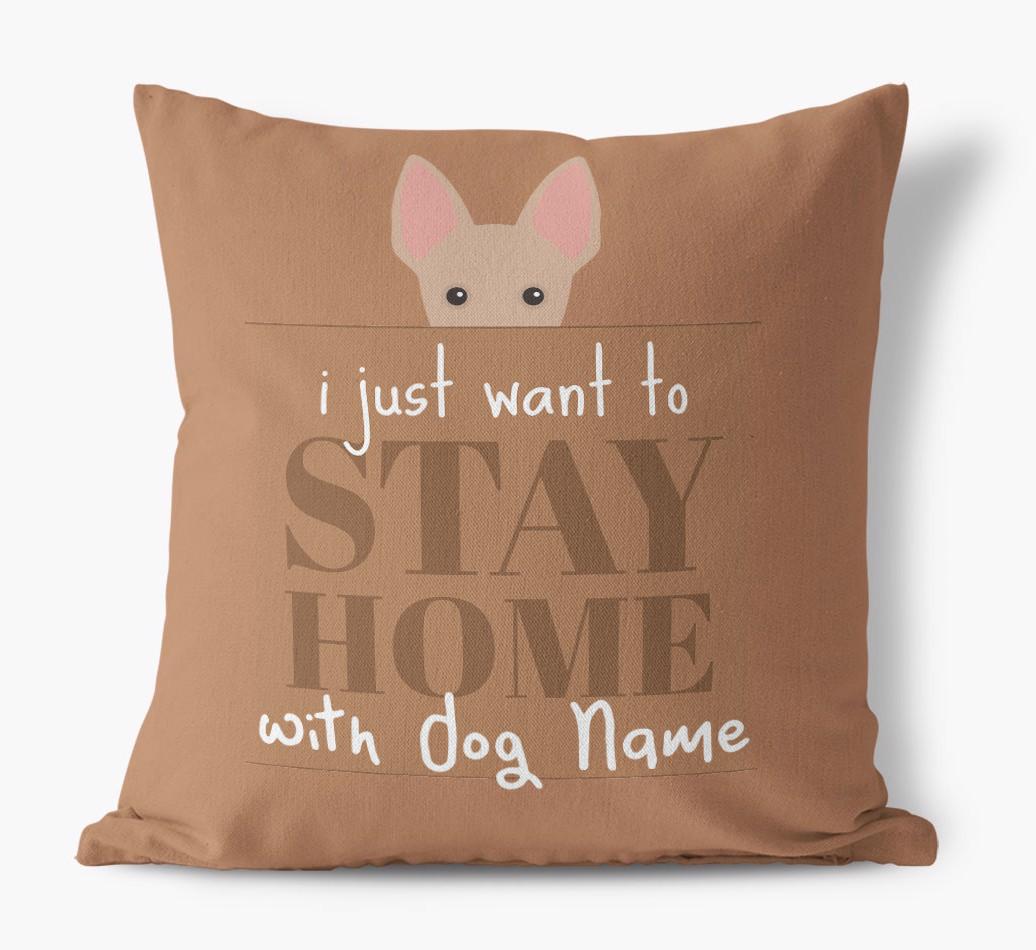 Stay Home: Personalized {breedFullName} Canvas Pillow