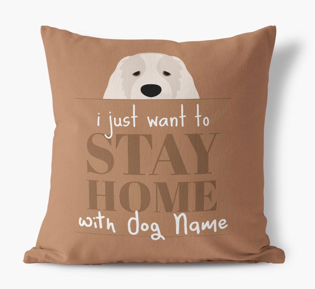 Stay Home: Personalized {breedFullName} Canvas Pillow