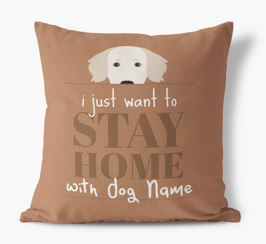 Stay Home: Personalized {breedFullName} Canvas Pillow