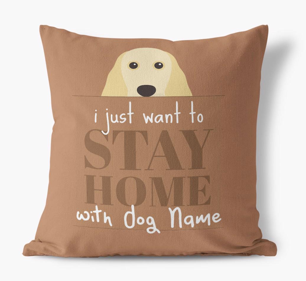 Stay Home: Personalized {breedFullName} Canvas Pillow