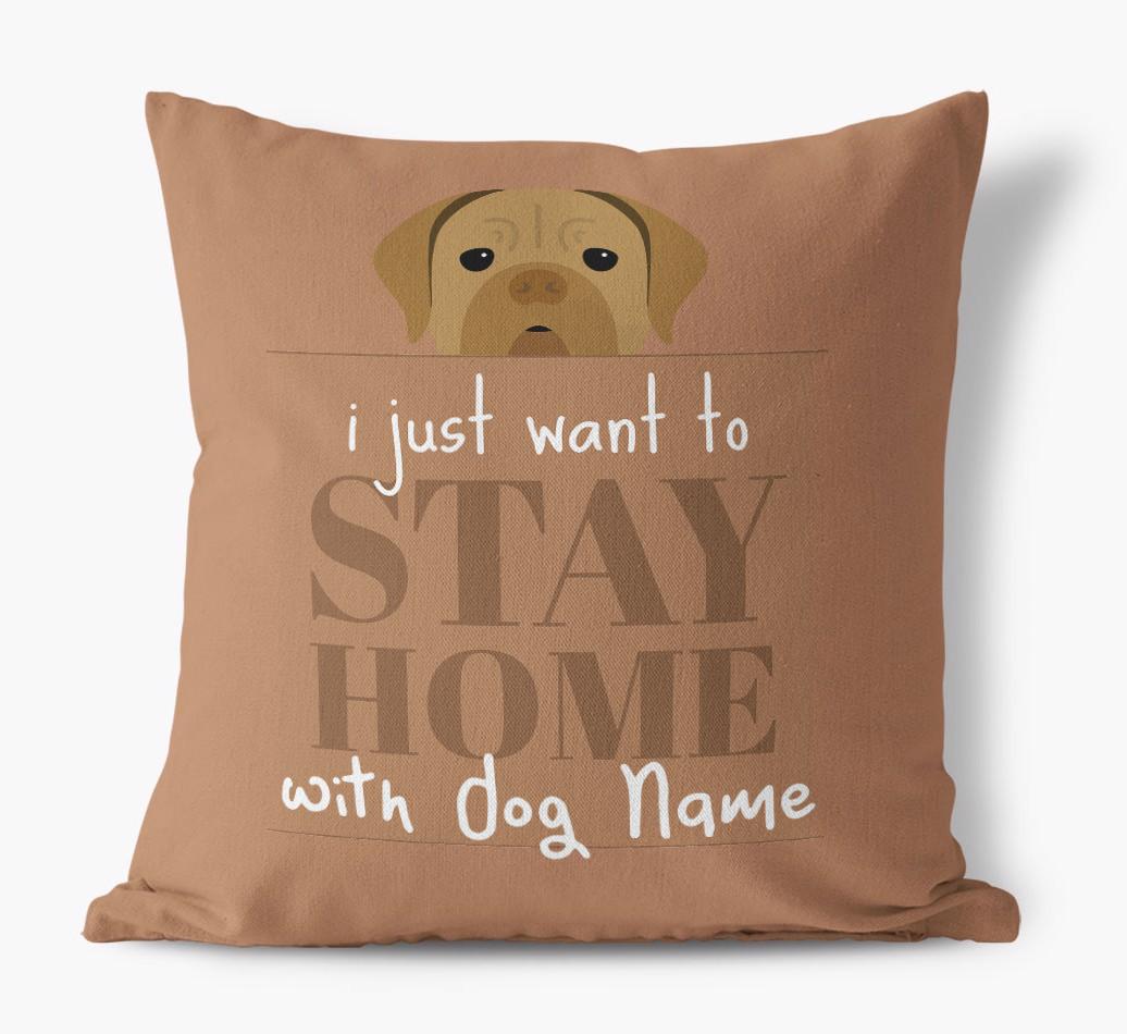Stay Home: Personalized {breedFullName} Canvas Pillow