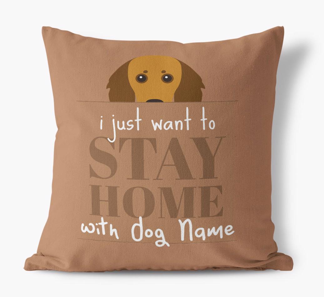 Stay Home: Personalized {breedFullName} Canvas Pillow