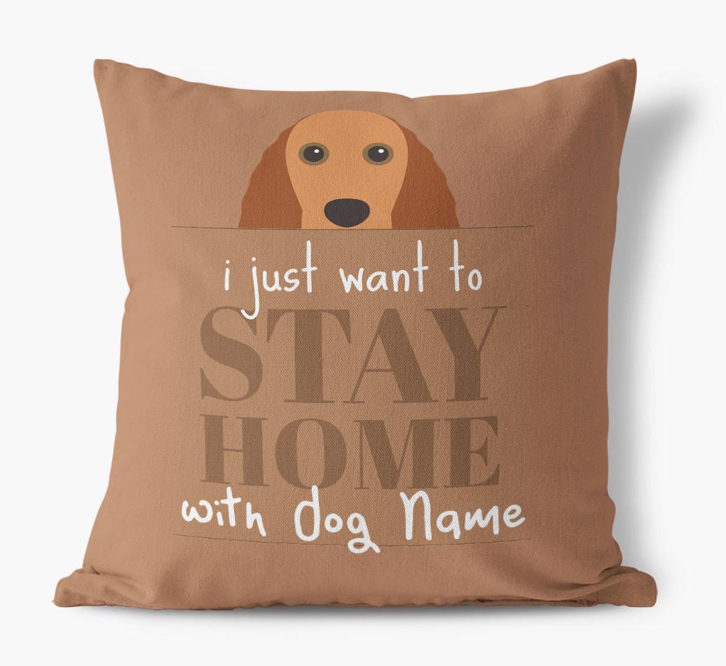 Stay Home: Personalized {breedFullName} Canvas Pillow