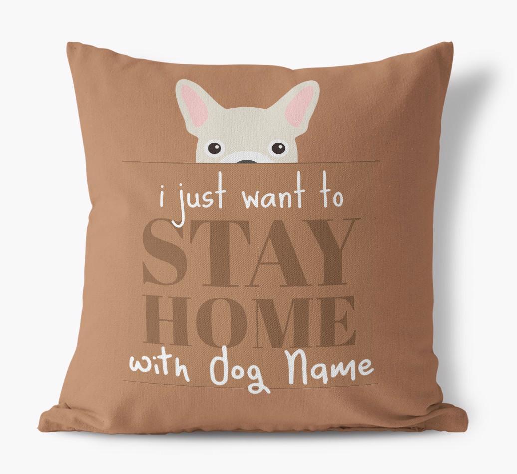 Stay Home: Personalised {breedFullName} Canvas Cushion