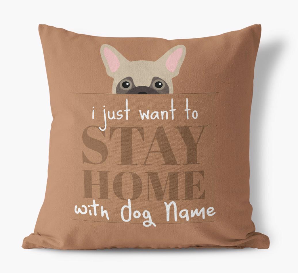 Stay Home: Personalized {breedFullName} Canvas Pillow