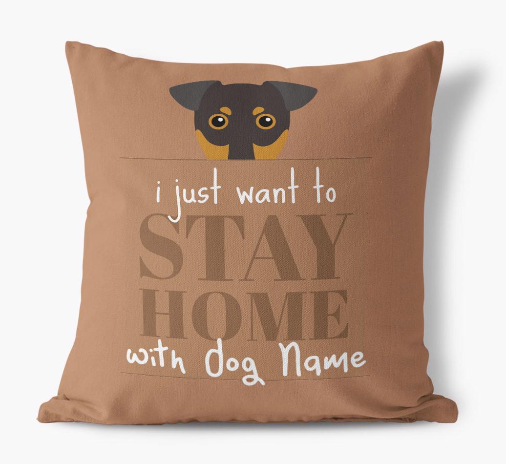 Stay Home: Personalized {breedFullName} Canvas Pillow