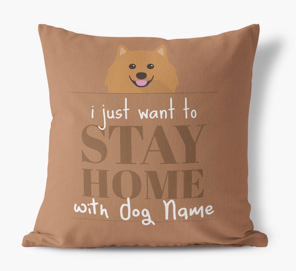 Stay Home: Personalized {breedFullName} Canvas Pillow
