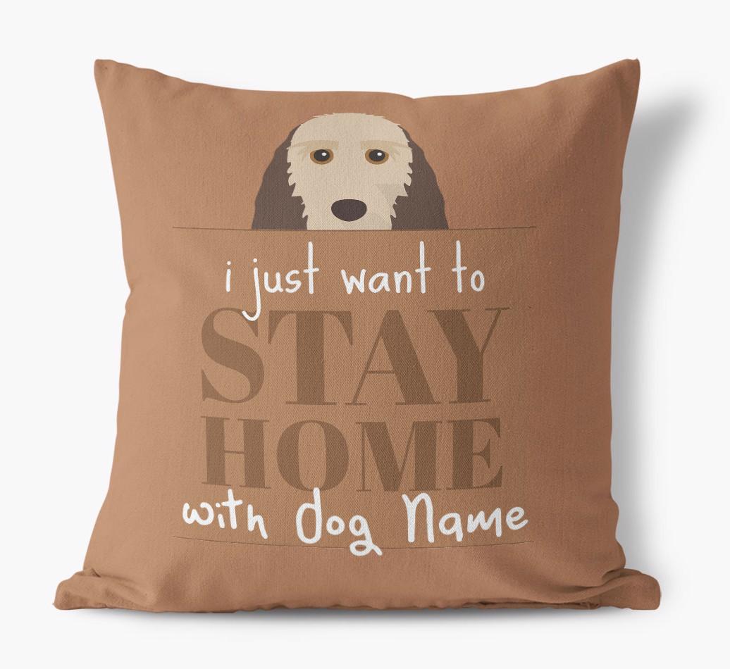 Stay Home: Personalized {breedFullName} Canvas Pillow