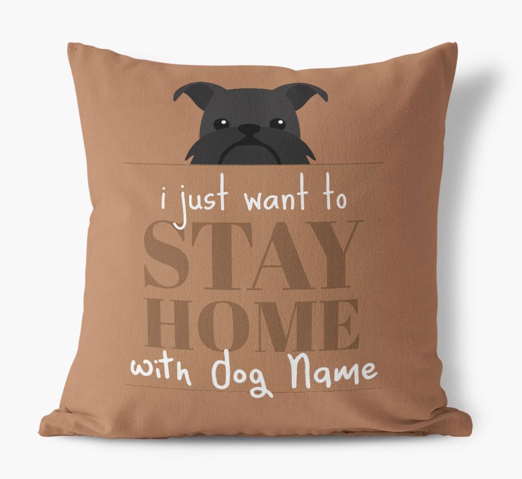 Stay Home: Personalized {breedFullName} Canvas Pillow