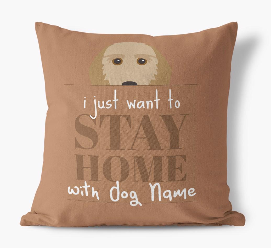 Stay Home: Personalized {breedFullName} Canvas Pillow