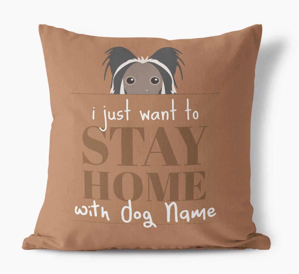 Stay Home: Personalized {breedFullName} Canvas Pillow