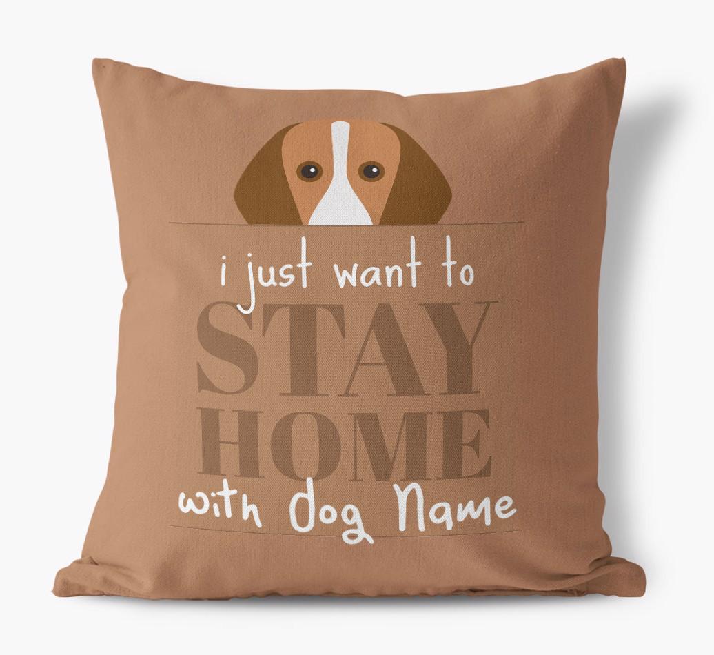 Stay Home: Personalized {breedFullName} Canvas Pillow