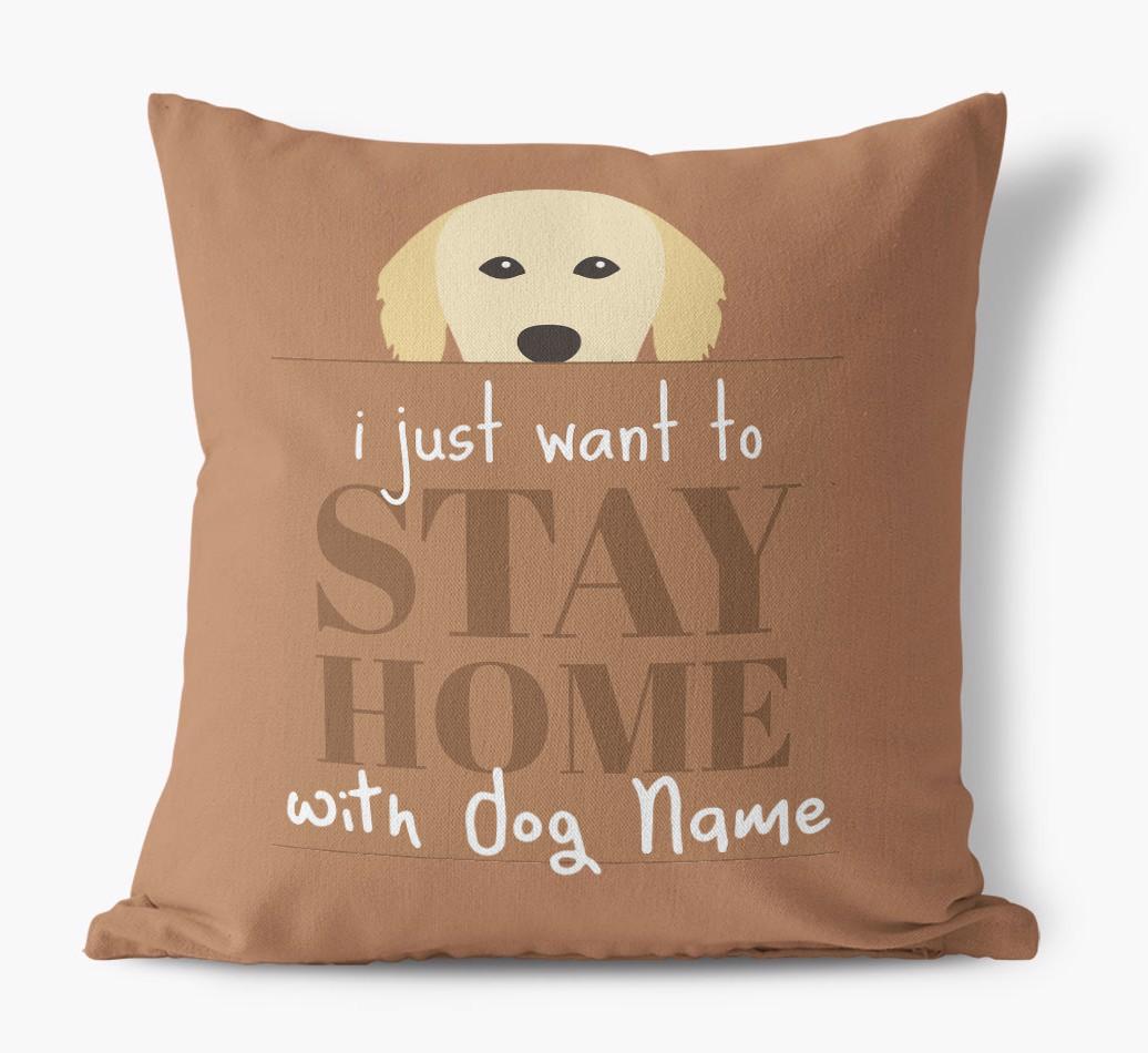 Stay Home: Personalized {breedFullName} Canvas Pillow