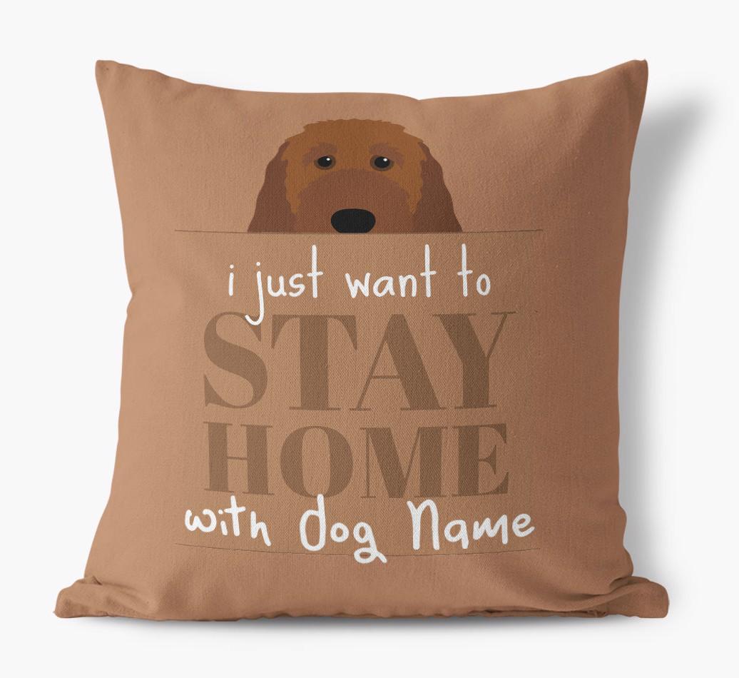 Stay Home: Personalized {breedFullName} Canvas Pillow