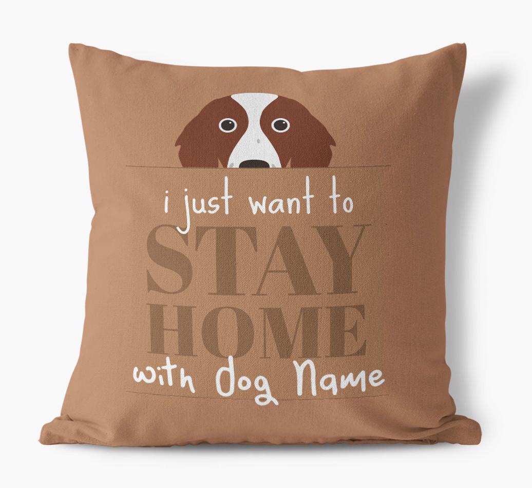Stay Home: Personalized {breedFullName} Canvas Pillow