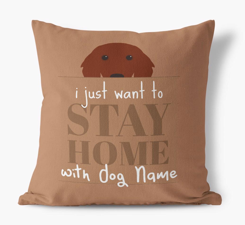 Stay Home: Personalized {breedFullName} Canvas Pillow