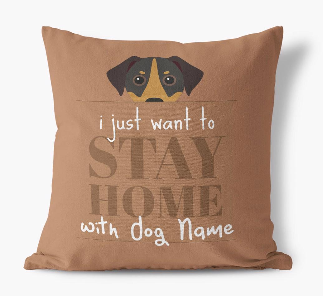 Stay Home: Personalized {breedFullName} Canvas Pillow
