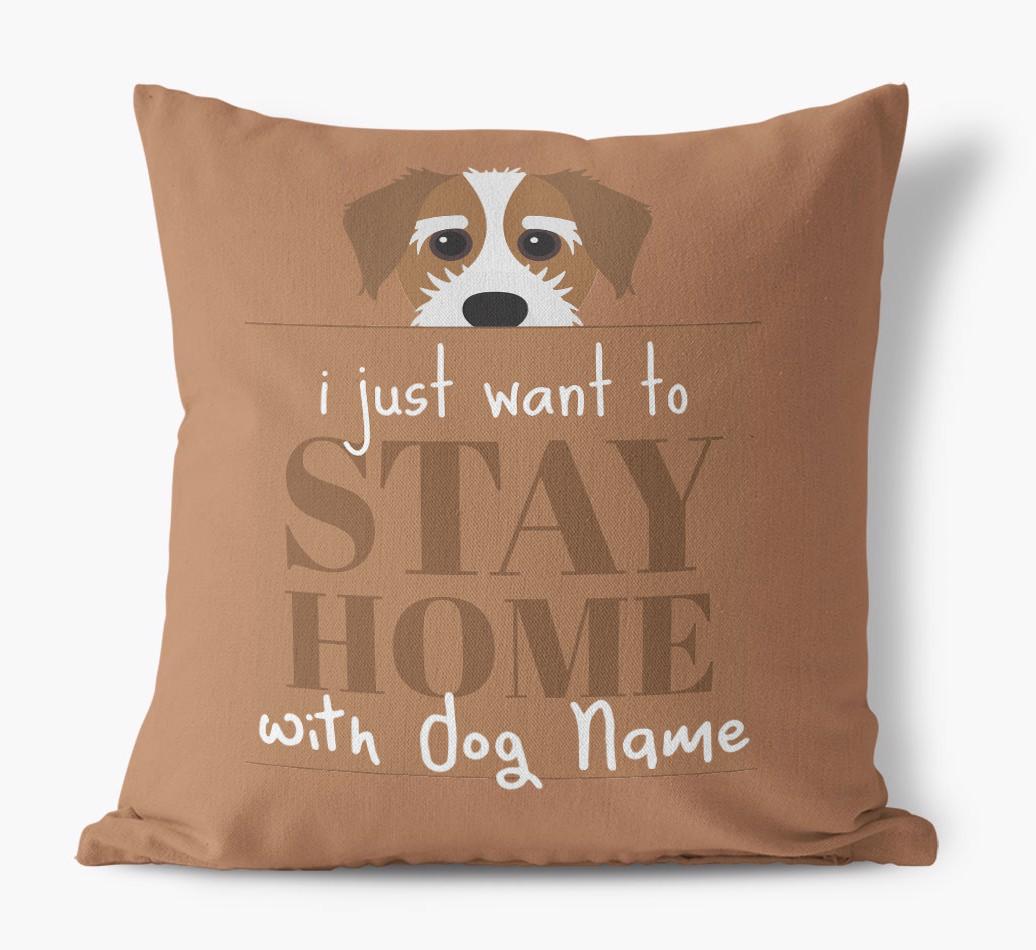 Stay Home: Personalized {breedFullName} Canvas Pillow