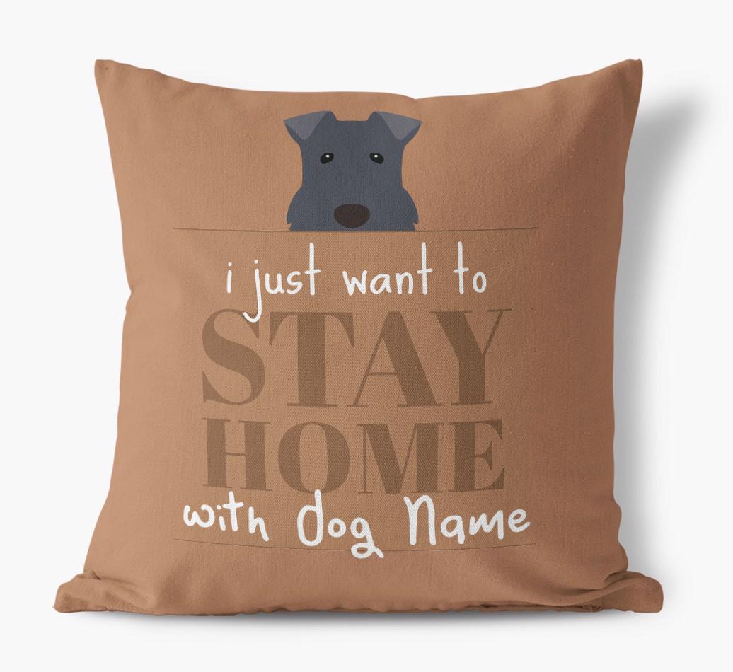 Stay Home: Personalized {breedFullName} Canvas Pillow
