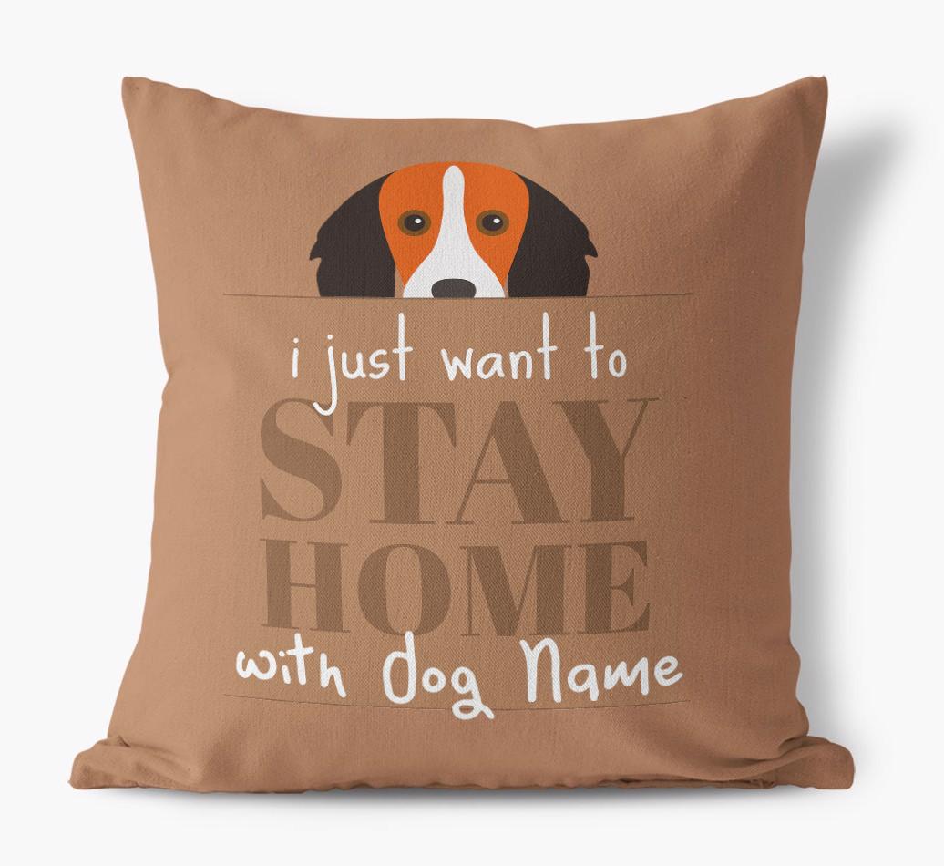 Stay Home: Personalized {breedFullName} Canvas Pillow