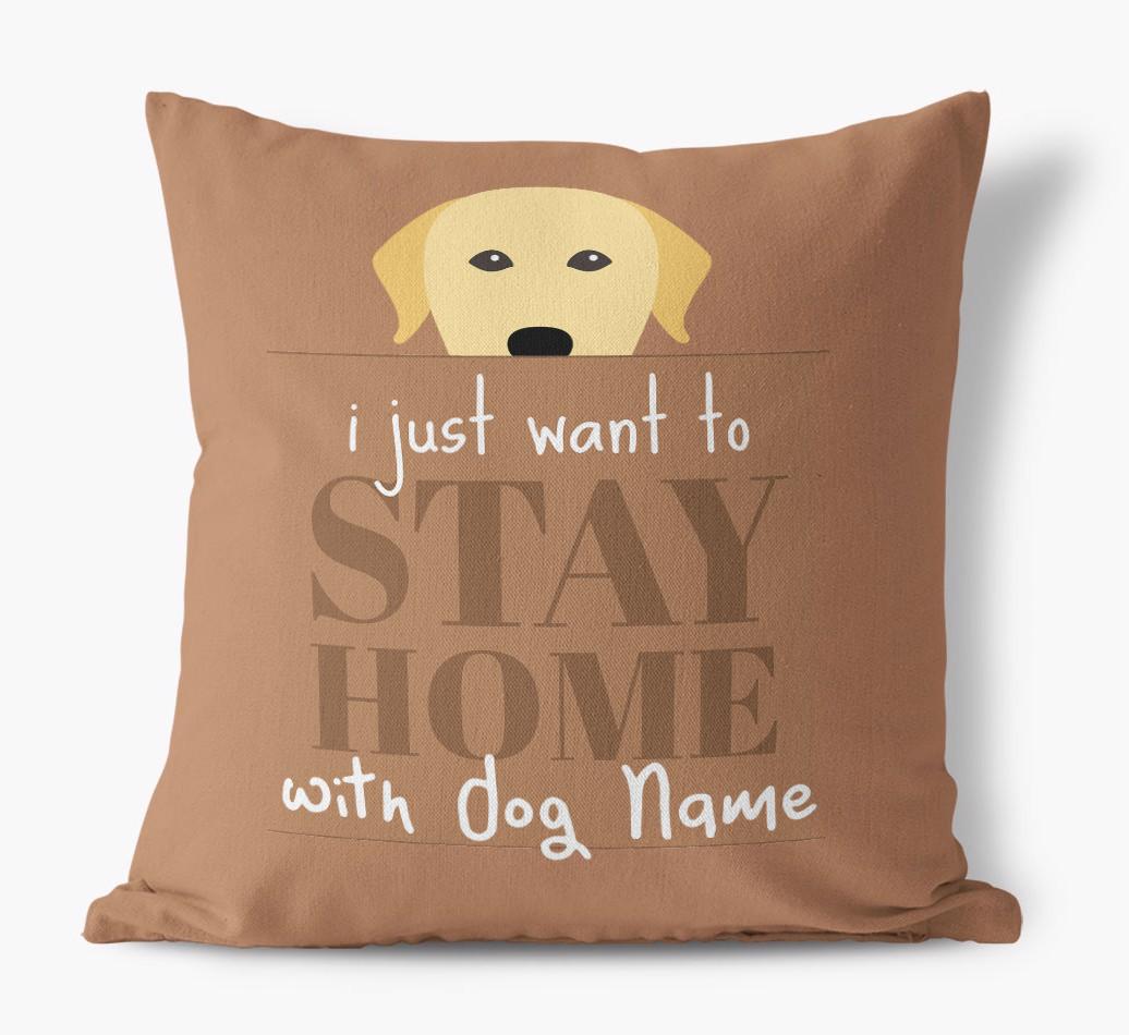 Stay Home: Personalized {breedFullName} Canvas Pillow