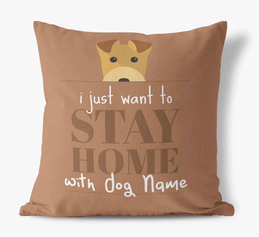 Stay Home: Personalized {breedFullName} Canvas Pillow