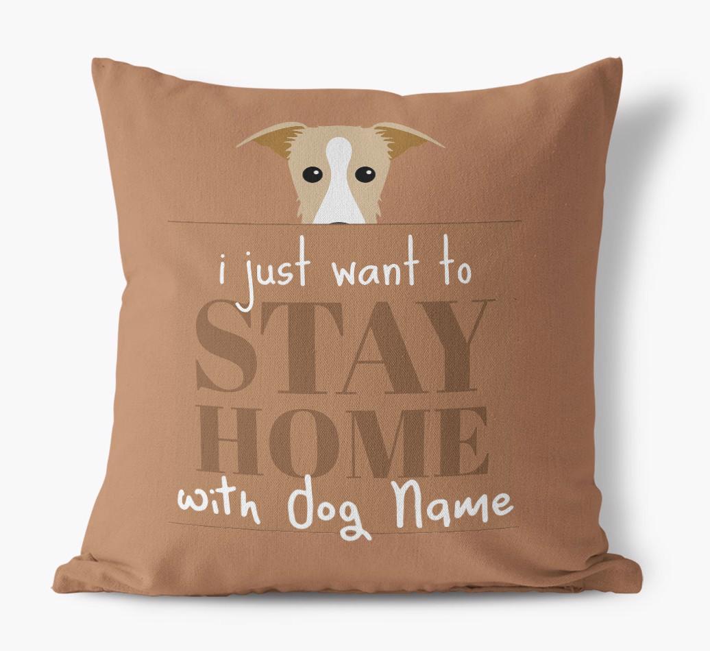 Stay Home: Personalized {breedFullName} Canvas Pillow
